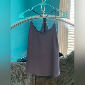 J Crew Navy Blue Scallop Edge V-Neck Racerback Tank